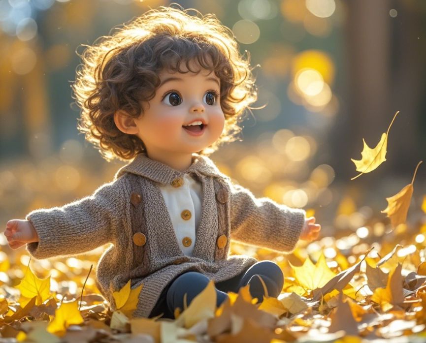 金色的阳光和金色的叶子，还有一个可爱的我